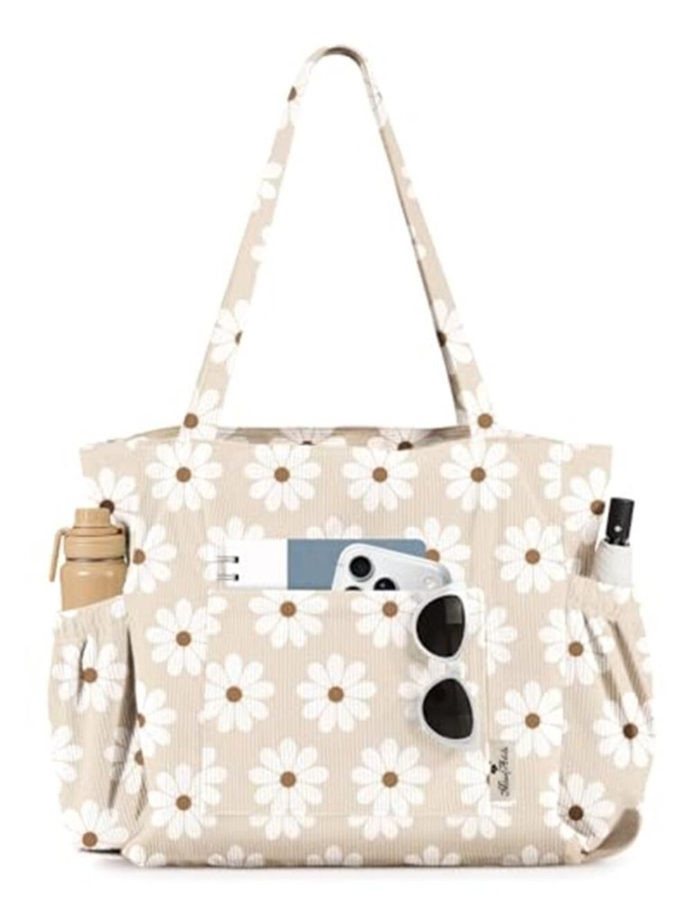 Miss Adola Cute Corduroy Tote Bag for Women - Large Capacity Multi-Pocket